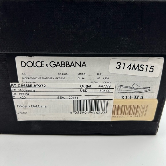 Dolce & Gabbana Men\'s Dark Green Moccasin Driving Loafer - UK 8 US 9 EU 42